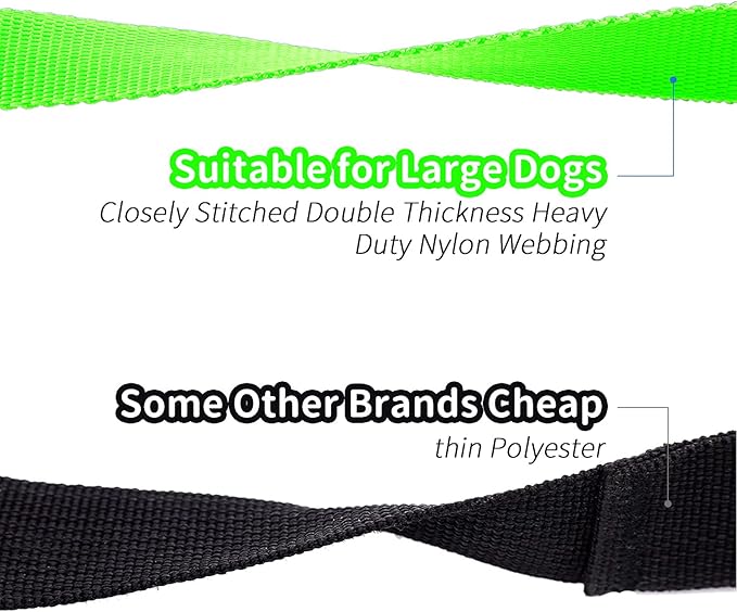 HIKISS Long Dog Leash Obedience Recall Training Agility Lead with Thickening Material for Large Dog - 15ft 20ft 30ft 50ft 100ft Training Leash(Green 100ft)