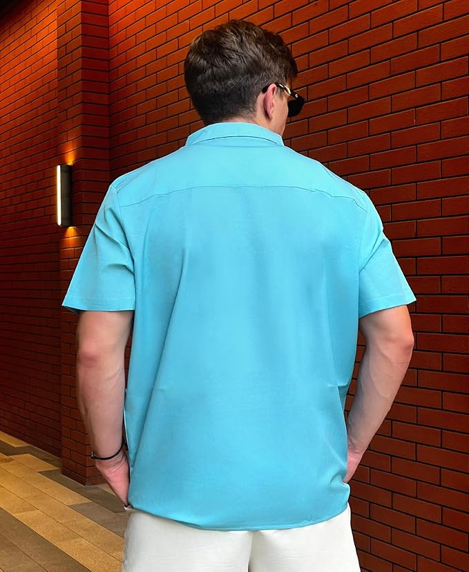 Men’s Hawaiian Shirt Western Cowboy Symmetrical Print Short Sleeve Button Down Casual Beach Holiday Summer Shirt