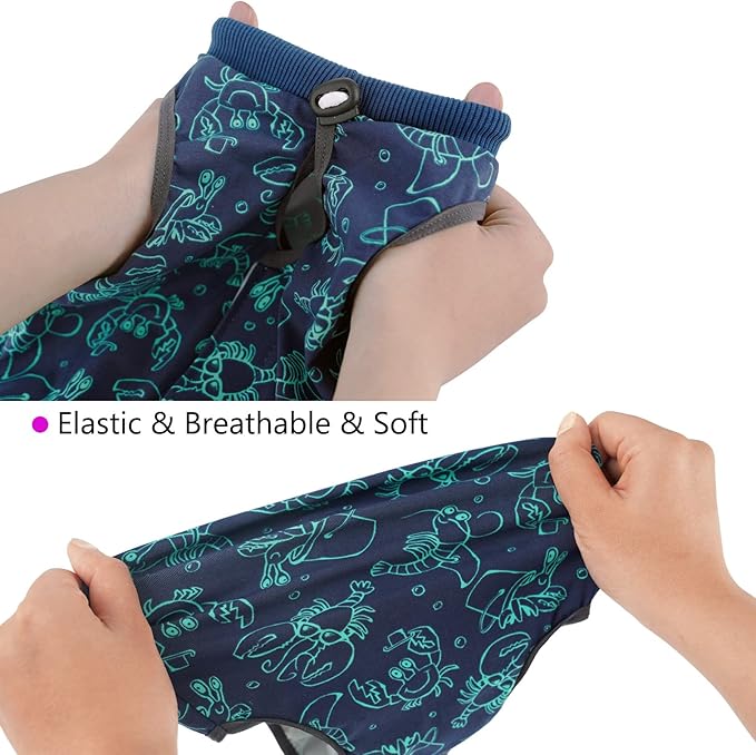 Cat Surgery Recovery Suit Onesie for Cats After Surgery for Surgical Abdominal Wound Or Skin Diseases E-Collar Alternative Wear Neutering Bodysuit Wear (Dark-Blue-M)