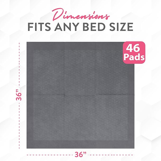 Inspire Extra Large Super Absorbent Disposable Bed Pads for Incontinence Ultra Thick and Absorbent Bed Pads Disposable Adult | Puppy Pads | Pee Pads for Adults (Gray 36" x 36")
