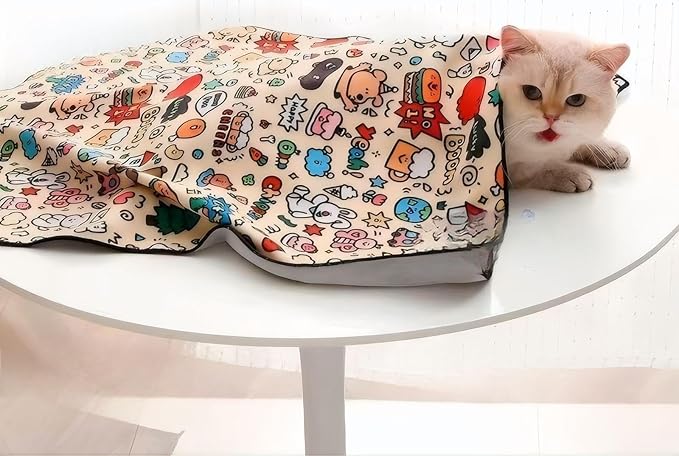 MOYEE 27.6" Cat Grooming Wrap Cat Wrap for Cutting Nails Cat Restraint for for Medicine, Nail Clipping, Teeth Brushing, Ear Cleaning