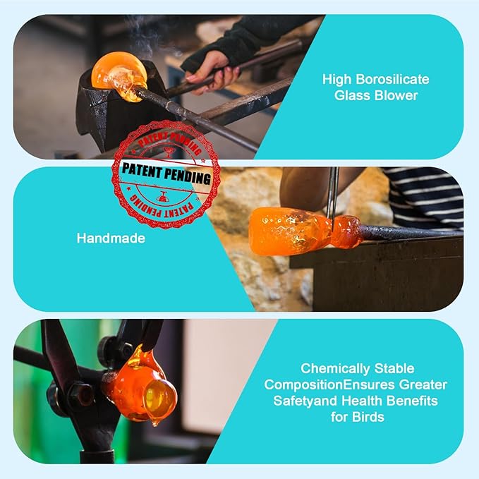 Hummingbird Feeder - Hand Blown Glasss Hummingbird Feeders for Outdoors Hanging with Ant Moat, Never Fade, Garden Backyard Decoration, for Women Mom Dad (Blue)