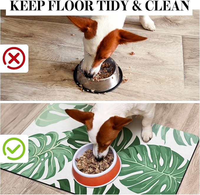 Dog Food Mats for Floors, Absorbent Dog Bowl Mat for Food and Water Dispenser Mat, Quick Dry Cat Food Mat Pet Supplies
