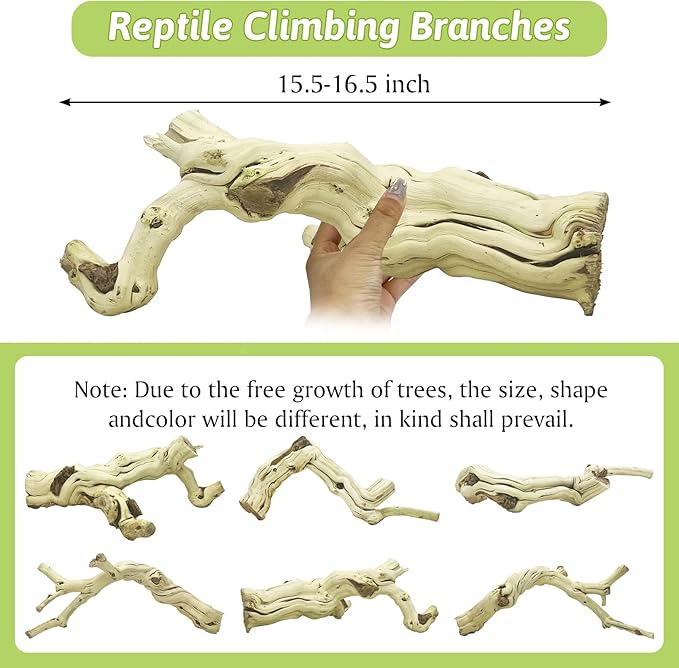 VCEPJH 4 Pcs Reptile Plants, Climbing Wood Branch Terrarium Hanging Fake Plant Leaves Bearded Dragon Tank Accessories, Habitat Decor for Snake Leopard Gecko Lizard Chameleon (Style 3)