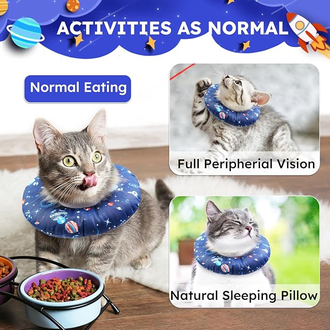 Kitten Cones After Surgery Extra Small Waterproof Cone Collar Soft to Stop Licking Neck Elizabethan Kitten e Collar for Recovery Wound Healing Safety xs Small Cat Donut Cone