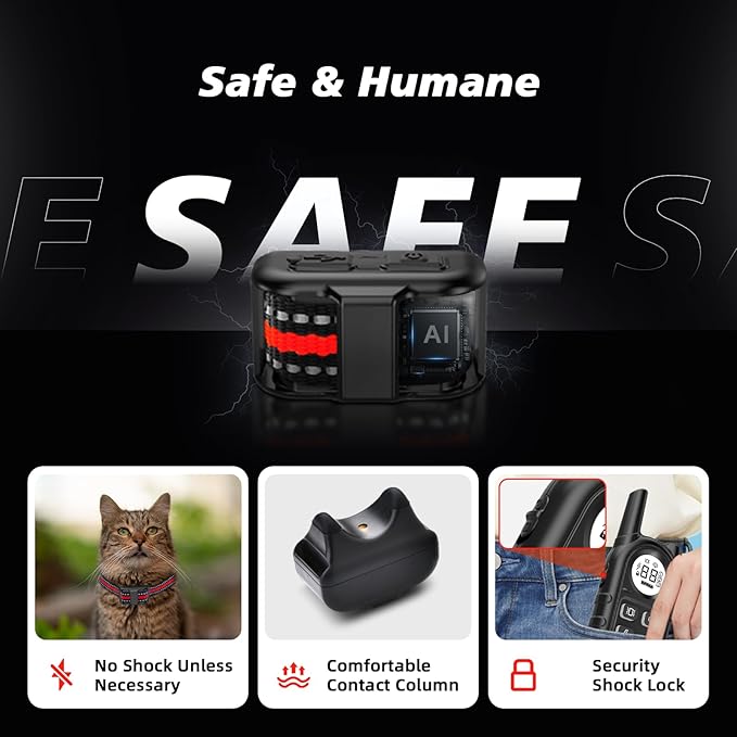 Tiniest Cat Shock Collar, Lightest Cat Training Collar with Remote for Small Cats 5-15lbs & Medium Large Cats/Puppies, Waterproof, Rechargeable, 1300ft Range（Red）