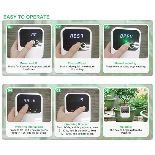 Automatic Drip Irrigation System for Garden, Outdoor Watering System for 15 Potted Plants Watering Kit, Auto Drip Irrigation Kit Programmable Water Timer for Indoor Outdoor Use