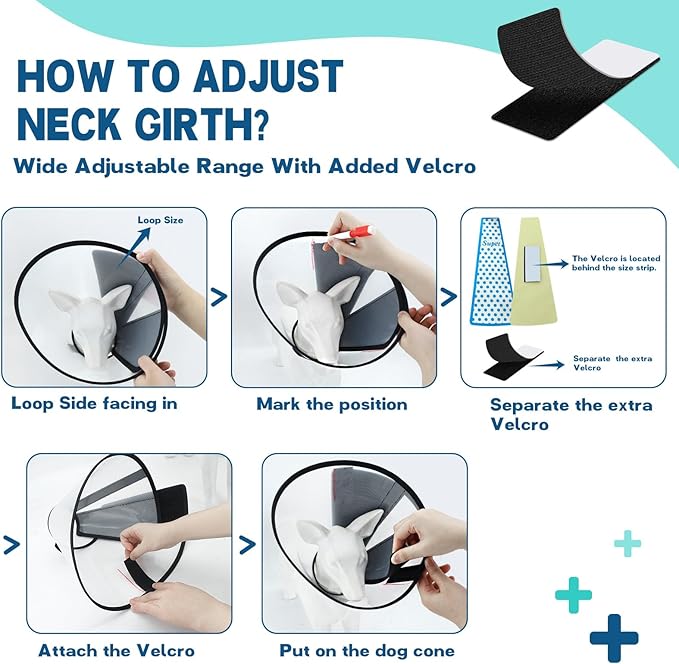 Supet Dog Cone Collar to Stop Licking, Elizabeth Recovery Collar After Surgery for Large, Medium, Small Dogs, Pet Head Cone Alternative