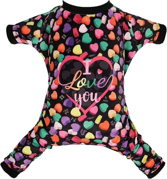 CuteBone Small Dogs Valentines Outfit Soft Puppy Onesies Pjs Dog Pajamas Pet Coat Cat Apparel Comfy Doggie Jumpsuit Bodysuit for All Seasons P272XL