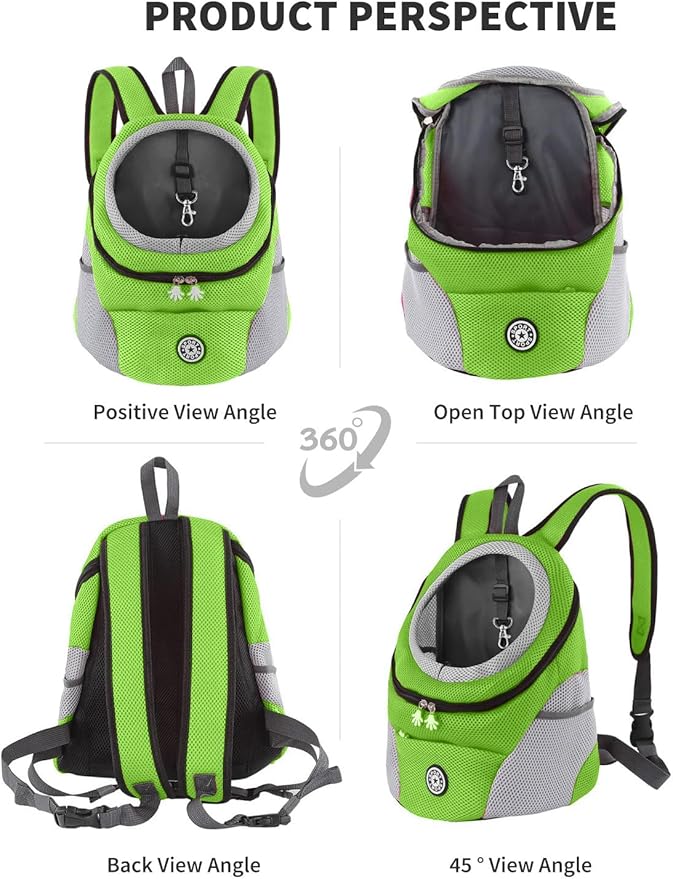 Pet Carrier Backpack,Breathable Dog Backpack Carrier with Adjustable Straps,Side Storage Pockets,Dog Head-Out Backpacks with Safety Belt,Puppy Front and Back Carriers for Small Dogs Cats