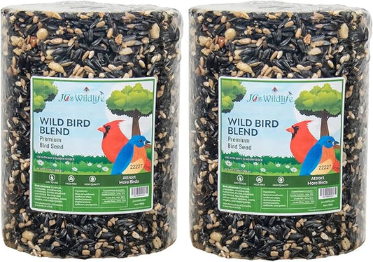 JCs Wildlife Wild Bird Blend Premium Bird Seed Large Cylinder, 3.75 lb (2 Cylinder)