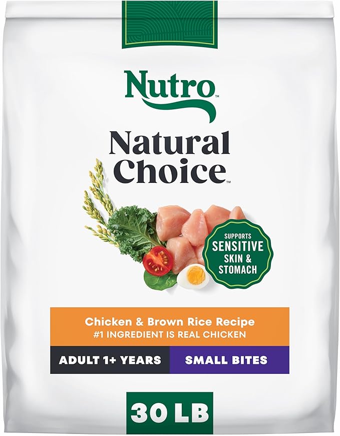 Nutro Natural Choice Chicken & Brown Rice Adult Small Bites Dog Food Recipe, 30 lb. Bag