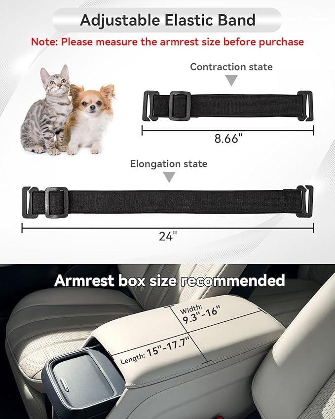 PETSFIT Center Console Dog Car Seat with Safe Protection Hooks, Pet Car Seat with Upgraded Safety Tethers, Washable Cushion, Console Dog Car Seats for Small Dogs Up to 8 Lbs (Grey)