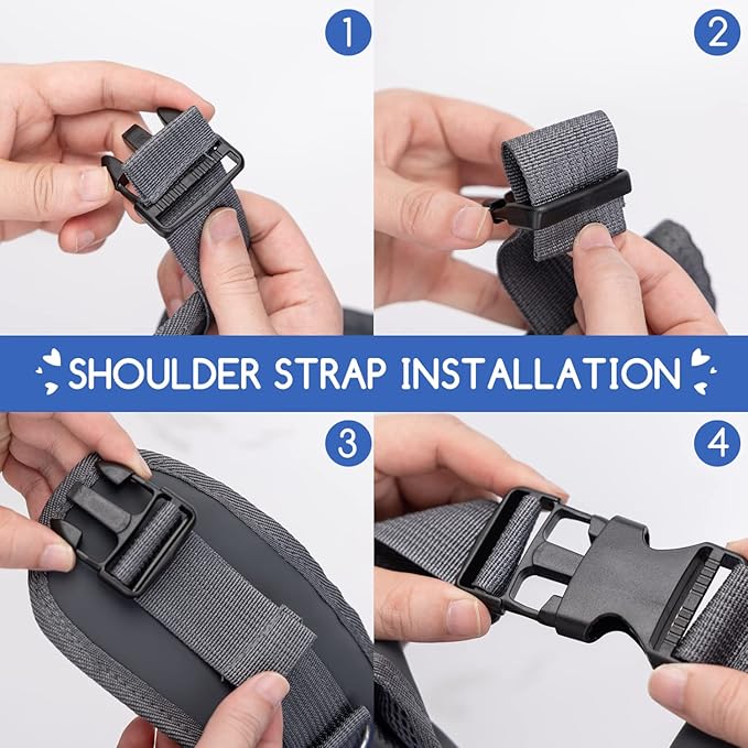 Nobleza Dog Sling Carrier, Mesh Adjustable Pet Sling Puppy Sling Carrier for Small Medium Dog Cat Rabbit (S (up to 5 lbs), Gray Blue)