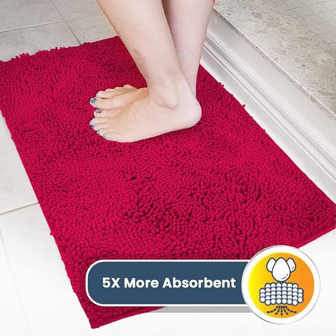 Muddy Mat® Original Dog Door Mat for Muddy Paws, Super Absorbent Microfiber, Non-Slip Washable Pet Rug, Quick Dry Chenille Entryway Carpet, Machine Washable Indoor Outdoor mat, Maroon 48"x60"