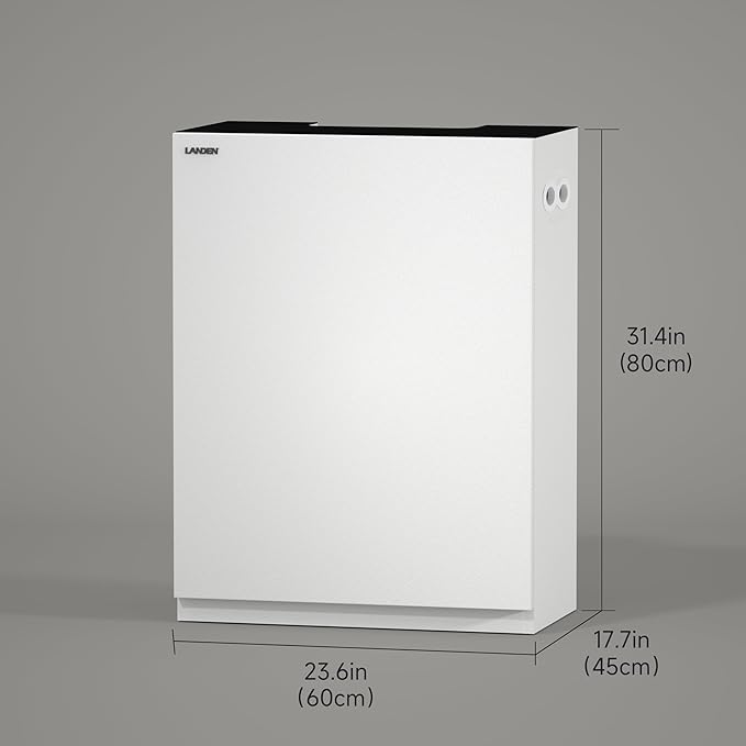 LANDEN Aquarium Wooden Stand and Cabinet for up to 30 Gal Tank, Fish Reptile Sea Salt WaterTank Stand, Nano Foam Leveling Mat Included, W23.6xD17.7xH31.5 in, Wooden Matte White Painted(Stand Only)