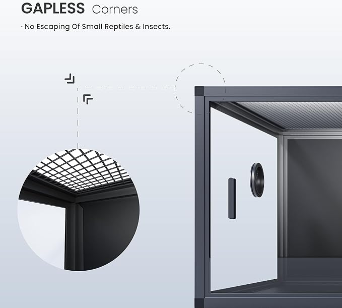 85 Gallon Reptile Tank, Front Opening Snake Tank for Easy Maintenance, Reptile Enclosure with Top Screen Ventilation 48''x24''x18''