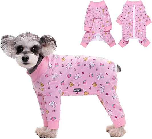 Pink Dog Recovery Suit Female Male For Small Medium Dogs,Dog Surgical Recovery Suite Bodysuit After Surgery Zipper On Back Puppy Cat Long Sleeve Onesies Bodysuit After Surgery Wound Protective