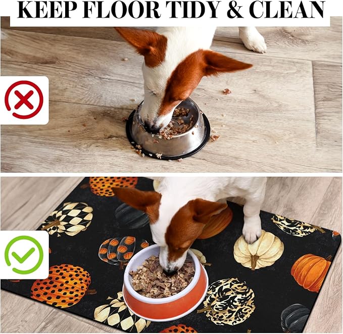 Fall Absorbent Dog Bowl Mats for Food and Water, Quick Dry Cat Food Mat Non-Slip Pet Supplies