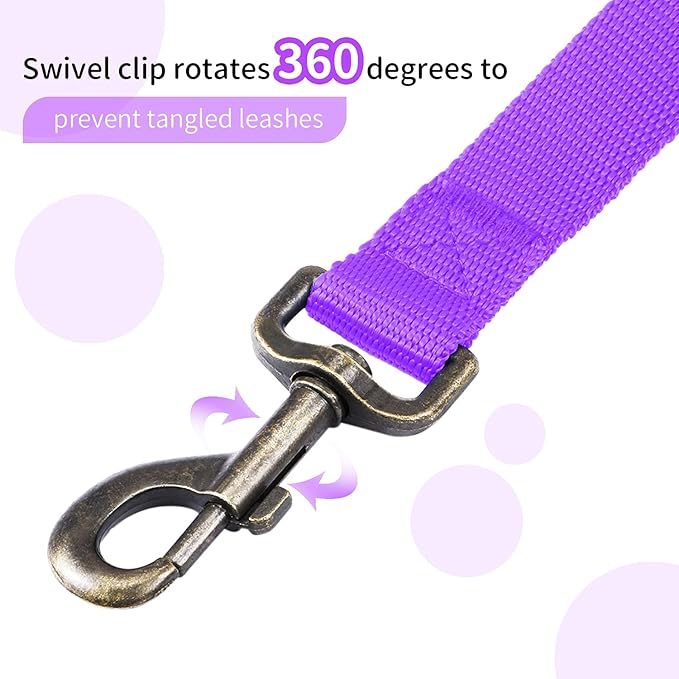HIKISS Long Dog Leash Obedience Recall Training Agility Lead with Thickening Material for Large Dog - 15ft 20ft 30ft 50ft 100ft Training Leash(Purple 30ft)