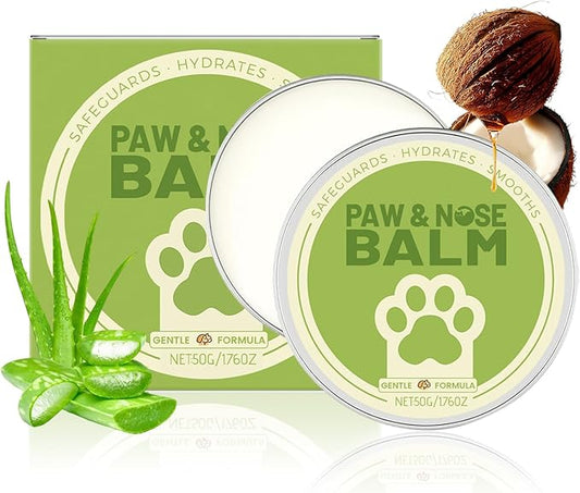 FlowFish [50 g/1.76 oz *2] Dog Paw Balm with Coconut Oil for Dogs and Cats, Dry Paw Pad Moisturizer & Essential Oils Safe for Dogs with Non-irritating Pet Care/Horse Hoof Care