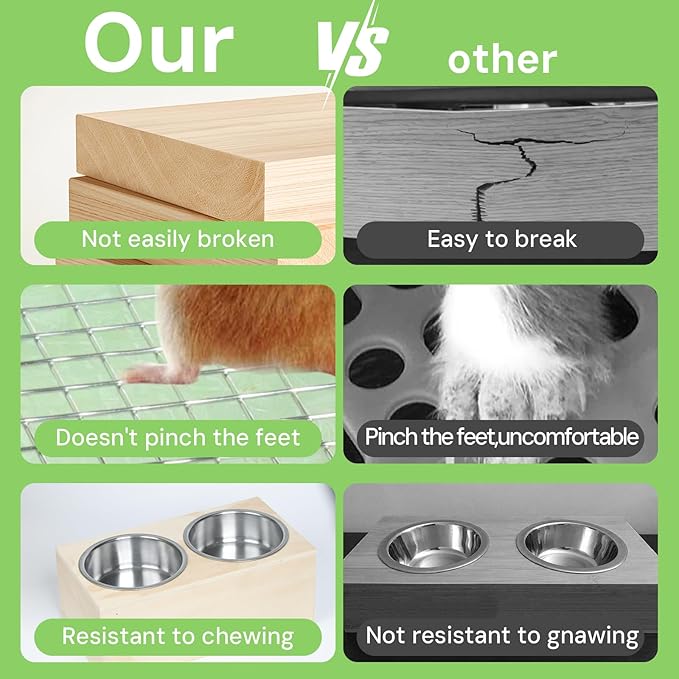 3-in-1 Steel Grids Rabbit Litter Box with Hay Feeder & Waste Collection – Bunny Toilet Training Kit, Large Plastic Potty for Rabbits, Guinea Pigs, Small Animals – Easy Clean, Durable, Odor Control