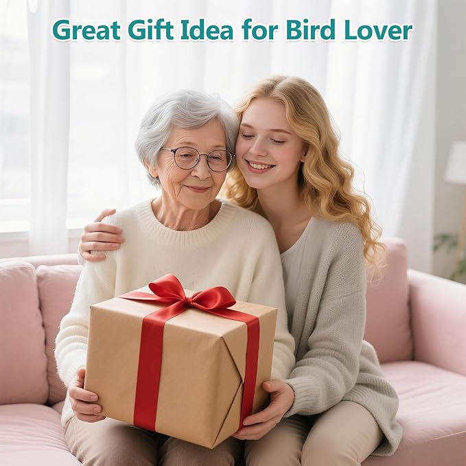 Smart Bird Feeder with Camera Solar Powered AI Identification 10,000+ Bird 2K UHD Video Live Instant Arrival Alerts and Real-Time Motion Detection Weatherproof Bamboo for Outdoor Birds Lovers