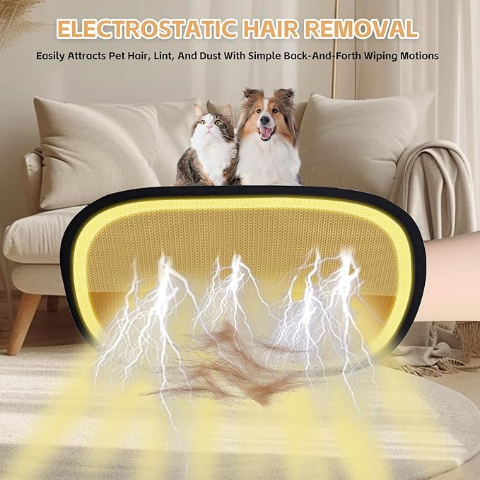 Electrostatic Pet Hair Remover Glove-Furniture/Couch/Carpet/Car Seat Hair Removal, Efficient Pet Grooming Glove for Dogs & Cats, Washable Reusable Static Removal Gloves for Pet Hair