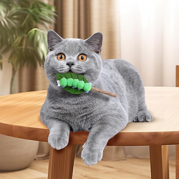 PAZ'S GIFT Catnip Toys - Cat Kick & Rope Toys for Indoor Play, Cat & Kitten Teething Chew Toys for Aggressive Chewing & Teeth Cleaning (Mouton Polygonum Velvet)