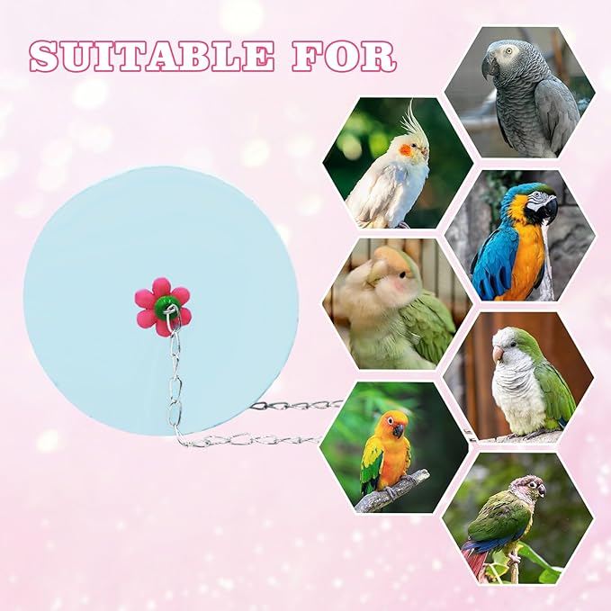 Bird Beak Grinding Stone – Large Blue Cylinder Parrot Chew Toy with Metal Hanging Chain – Cage Accessory for Macaws, African Greys, Cockatiels & Medium to Large Birds