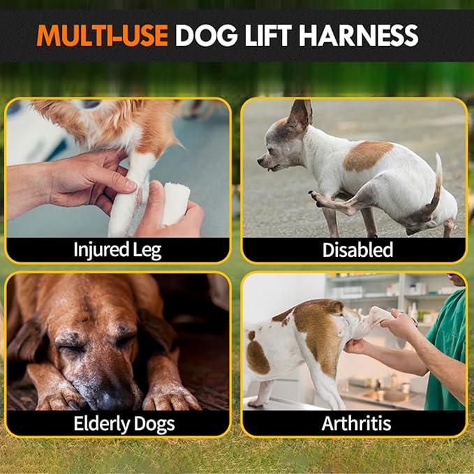 Dog Sling for Large Dogs Hind Leg Support Dog Lift Harness Adjustable Durable Help em up Harness for Weak Back Legs, Elderly, Injured, Senior, Arthritic, ACL Recovery Pet