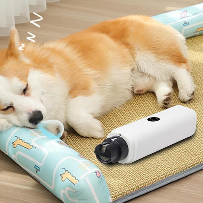 Quiet Rechargeable Pet Nail Grinder - Dog Nail Clippers and Grinder - with LED Lights and Quick Sensor, Diamond-Tip Dust Collector, Suitable for Large Dogs, Small Cats, and Rabbits (Pink)