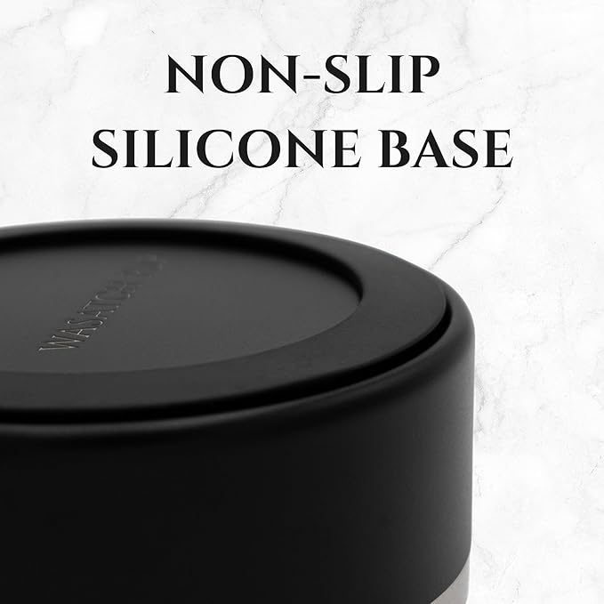 Stainless Steel Dog Bowl for Small-Large Dogs | Double Wall Insulated, Non-Slip Base Heavy Duty Water and Food Bowls for Dogs & Cats | Pet Safe BPA Free & Dishwasher Safe | 16 Oz - Black