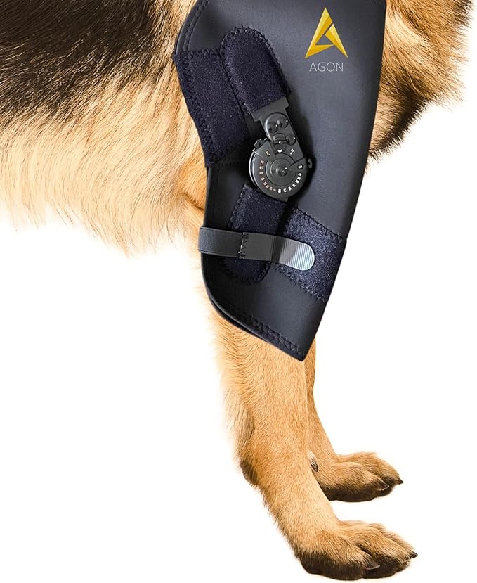 AGON Dog Elbow Brace for Elbow Support – Adjustable Hinge Stabilizer Dog Elbow Protector – Neoprene Elbow Support Brace with Hook and Loop Closure – Ideal for Dysplasia, Dislocation, Osteoarthritis