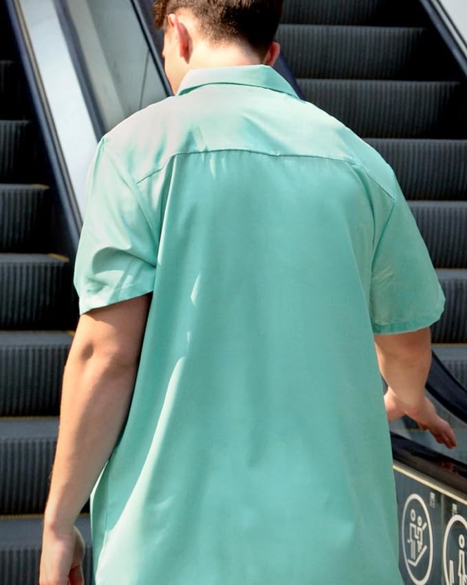 Men’s Hawaiian Shirt Western Cowboy Symmetrical Print Short Sleeve Button Down Casual Beach Holiday Summer Shirt