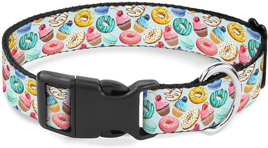 Sweet Donuts Cupcake Dog Collars Soft Adjustable Collar Strap for Small Medium Large Dogs Cats Pet
