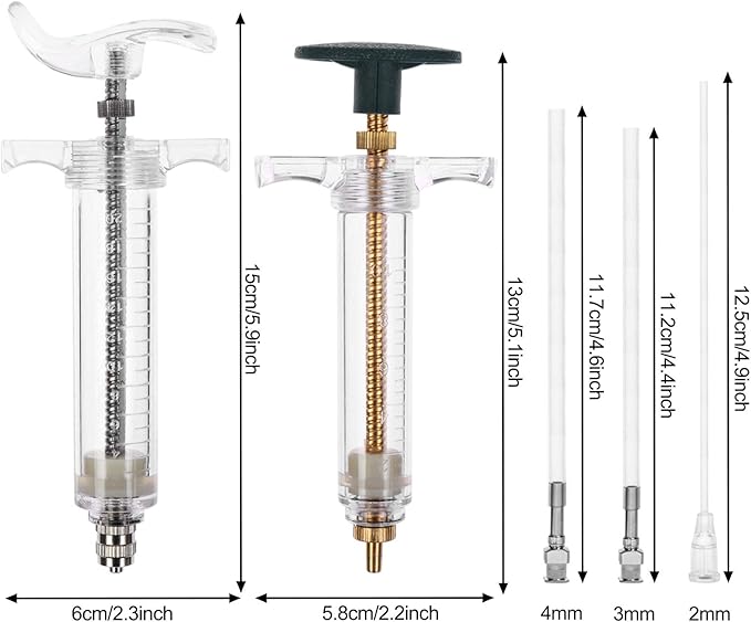 OBANGONG 2 Sets Hand Feeding Syringe for Birds, 20ml & 10ml, Plastic, Non-Sterile, 1 Count