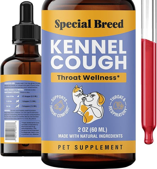 Cough Support for Dogs & Cats, Dry and Wet, Respiratory & Cold, Made in USA, 2oz