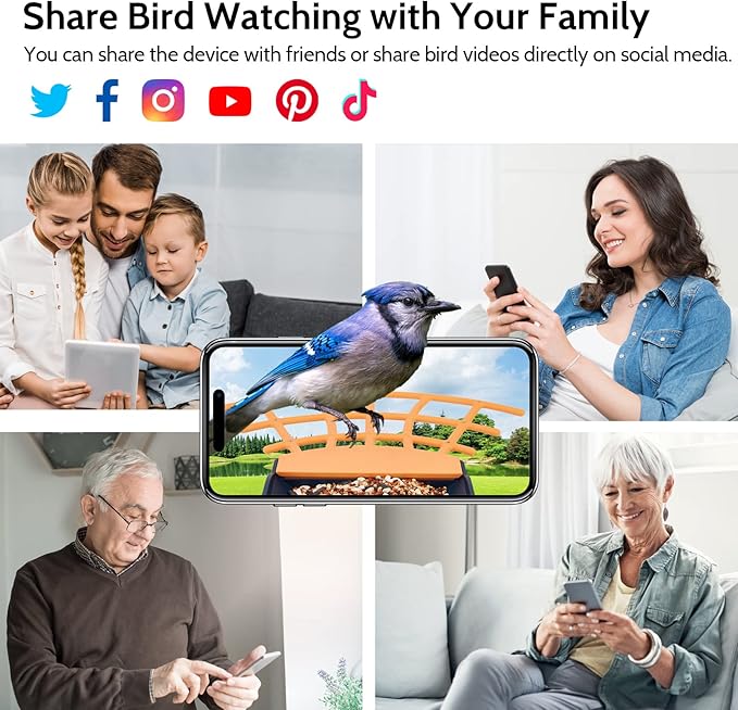 Birdkiss Smart Bird Feeder Camera with Solar Panel - AI Identifies Bird Species, Auto Captures Videos & App Notifications, Includes 32GB SD Card