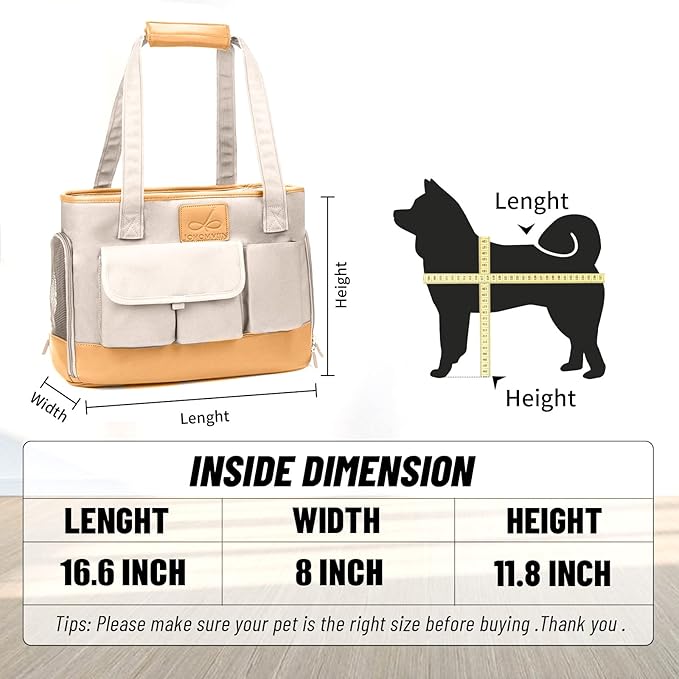 Dog Carrier, Cat Carrier, Pet Carrier, Foldable Waterproof Premium PU Leather Oxford Cloth Dog Purse, Portable Tote Bag Carrier for Small to Medium Cats and Small Dogs