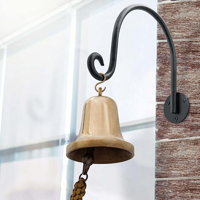 AJART Hanging Plant Hanger Outdoor: Bird Feeder Wall Hooks - 8 Inch Plant Bracket Hook for Hanging Flower Baskets 2 Pieces