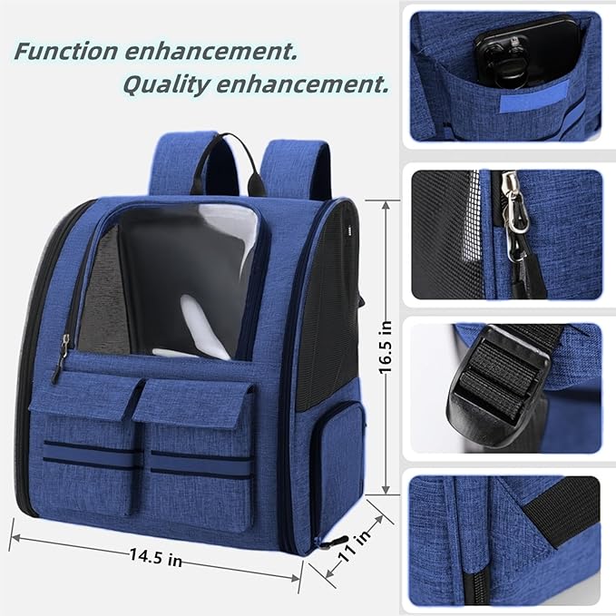 Cat Backpack Carrier Small Dogs Backpack Carrier,Large Space Breathable Cat Bubble Backpack,Shaded Puppy Backpack Carrier,Ventilated for Travel, Hiking,Cycling,Shopping,and Vet