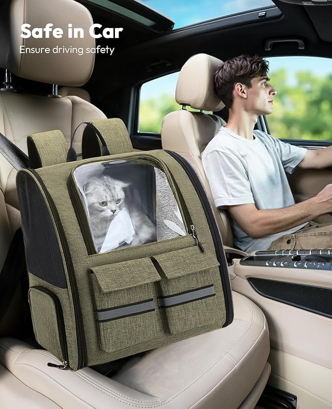 Cat Backpack Carrier Small Dogs Backpack Carrier,Large Space Breathable Cat Bubble Backpack,Shaded Puppy Backpack Carrier,Ventilated for Travel, Hiking,Cycling,Shopping,and Vet