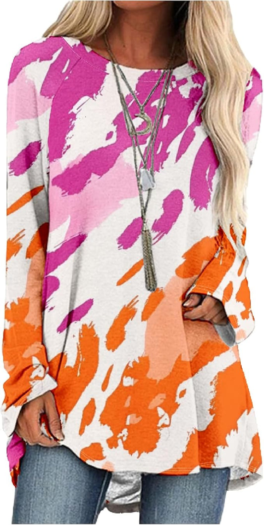 MARSVOVO Women Novelty Graphic Plus Size Sweater Crewneck Long Sleeve Cute Printed Loose Fit Casual Fall Sweaters Top