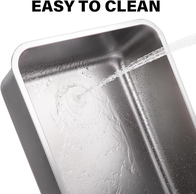 Stainless Steel Litter Box -Metal Litter Box for Big Cats,Large Stainless Steel Cat Box Easy to Clean, Cat LitterBox Pet Toilet-High Sided for Kitten,Kitty,Rabbits,Non Stick, No Smell