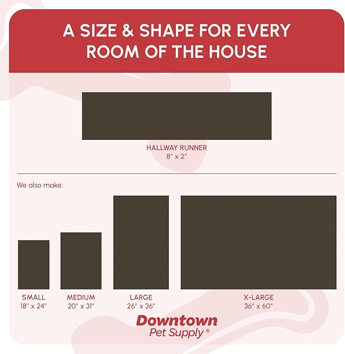 My Doggy Place Microfiber Dog Mat for Muddy Paws, 8' x 2' Red - Non-Slip, Absorbent and Quick-Drying Dog Paw Cleaning Mat, Washer and Dryer Safe - Hallway Runner