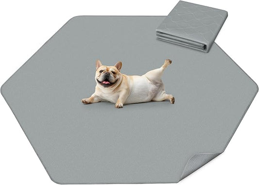 FXW Washable Pee Pads for Dogs, Puppy Pads with Super Absorbent, Specifically Designed for FXW Rollick/Homeplus 32inch 6 Panels Dog Playpen, 35" Hexagon, Gray, 1 Pack