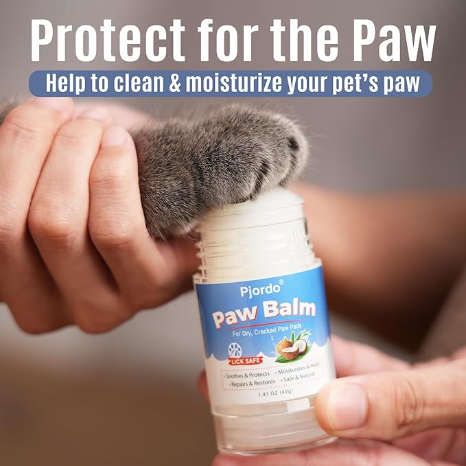 Dog & Cat Paw Trimmer with Pet Paw Balm, Low Noise Dog Face Trimmer with Led Light, 18mm-Blade Pet Hair Trimmer for Grooming Face, Rump, Eyes & Ears, Easy to Clean & Use