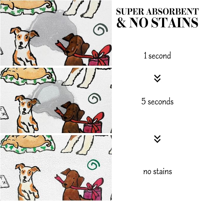 Dog Cat Food Mats for Floors, Absorbent Dog Bowl Mats for Food and Water, Quick Dry Pet Dog Food Mat Non-Slip Pet Supplies