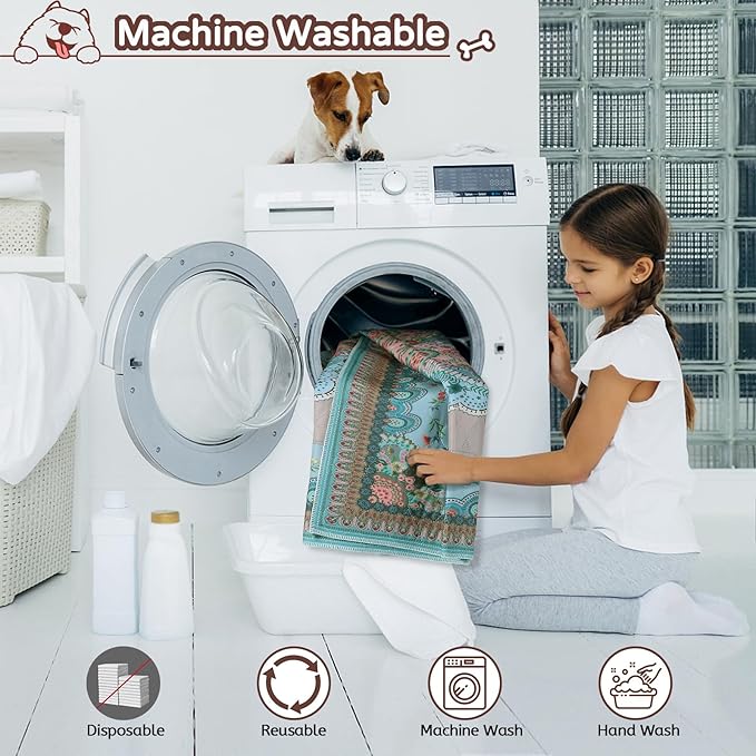 Washable Pee Pads for Dogs, 24"x24" 2 Pack Reusable Puppy Pads Pet Training Pads, Super Absorbent, 100% Waterproof Dog Pee Pads, Whelping, Housebreaking, Incontinence, for Playpen